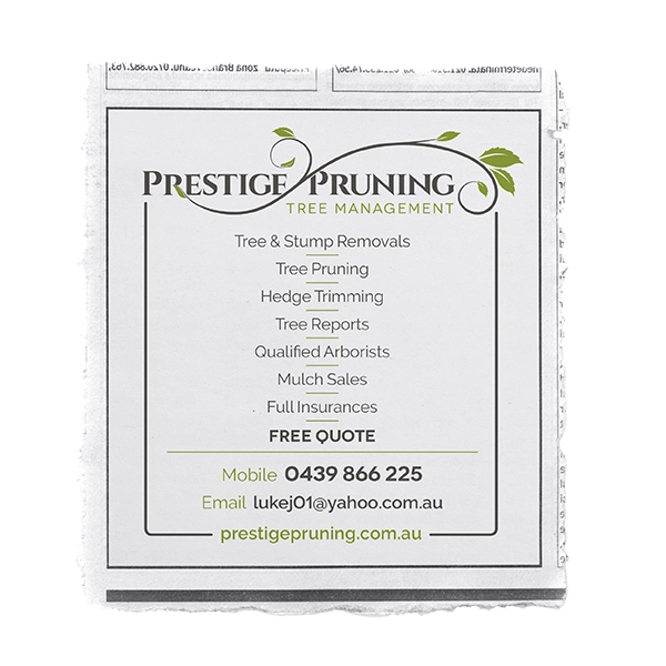 Prestige Pruning Newspaper Advertisement